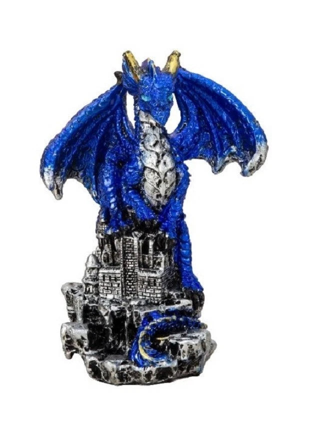Mystisch und Spirituell - Dekofigur Drachen mit Kristallen, Höhe 8,0 - 9,0 cm