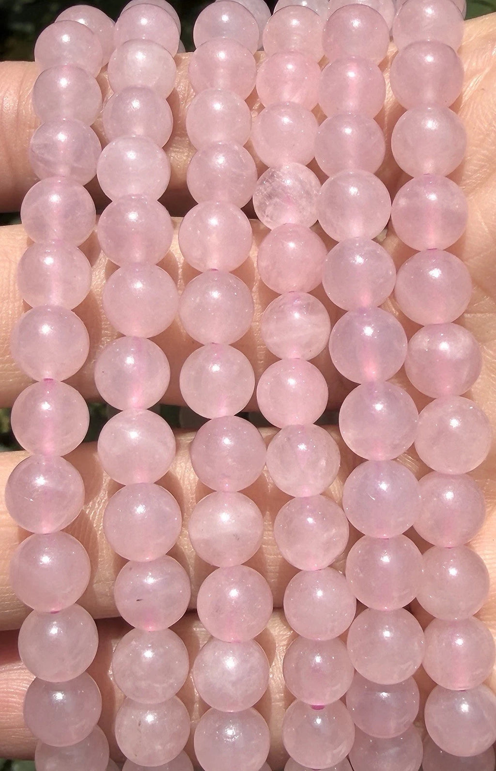 Wholesale 6 Pcs Natural Rose Quartz 6mm 7.5” Crystal Healing Stretch Bracelet