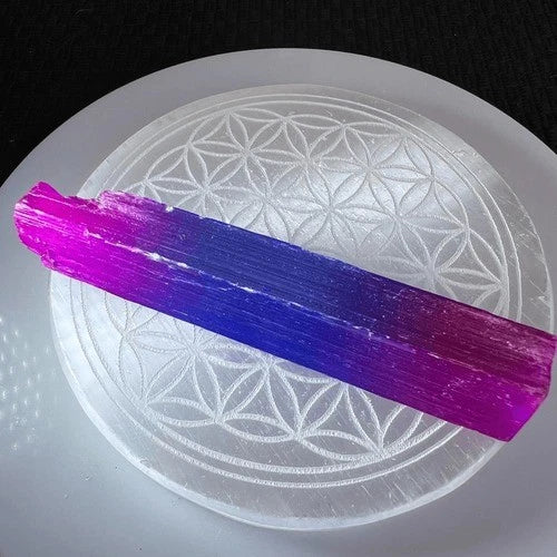 Iridescent Aura Selenite Healing Wand | Crystal Energy Cleansing Tool