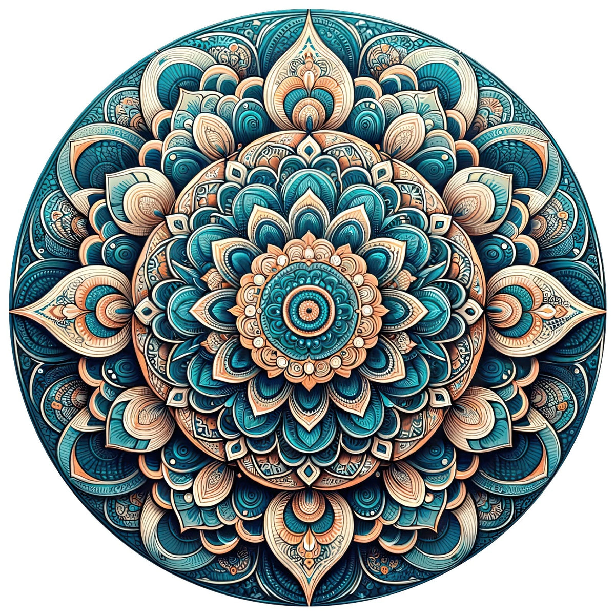 Rundes Mandala Wandtattoo, farbenfrohes Mandala Design, spirituelle Wanddeko