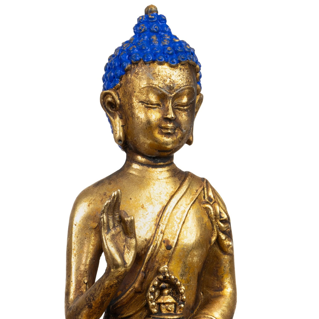 Buddhafigur gold sitzend 14,5 x 10,5 x 22 cm Dekofigur Polyresin spirituell