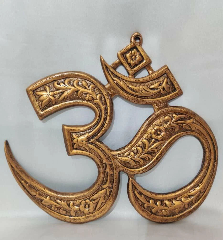 Metal Religious OM Symbol for Religious Sculptor Puja Wall Décor Wall Hanging