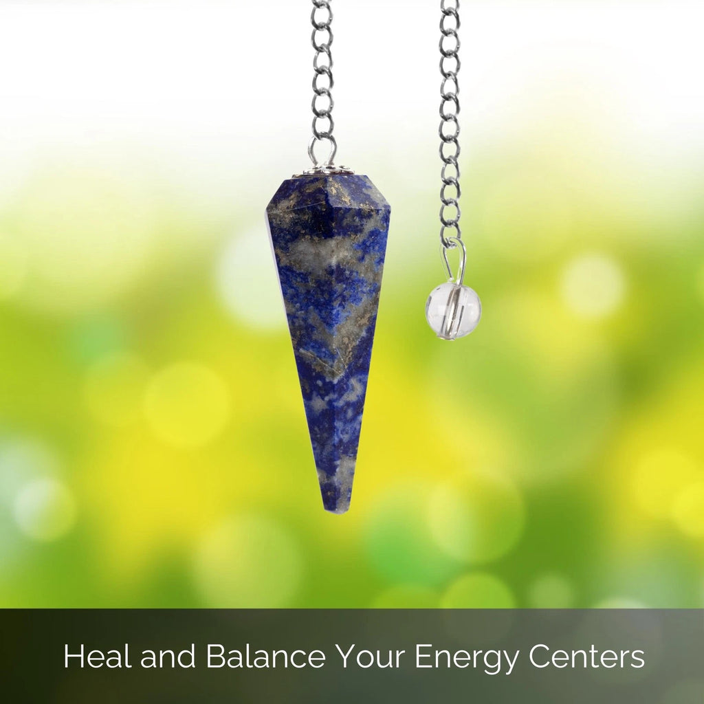 Lapis Lazuli Pendulum Crystal Stone, Faceted Pendulum Divination Tools, Dowsing