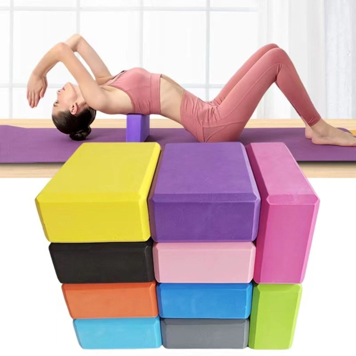 Gym Blocks Foam Brick Training Exercise Fitness Set Tool Yoga Bolster Pillow