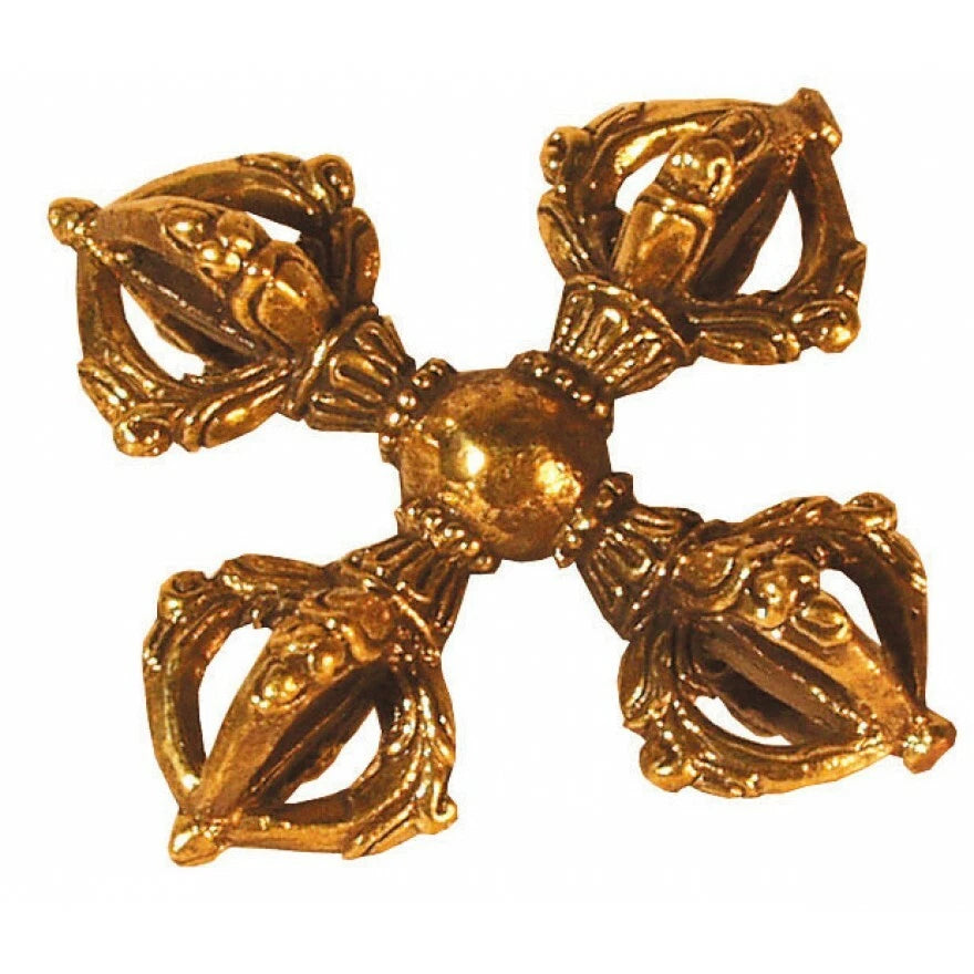 Doppel-Dorje/V<wbr/>ajra Messing 5cm - Tibet Buddhismus Ritualgegensta<wbr/>nd Aurareinigung