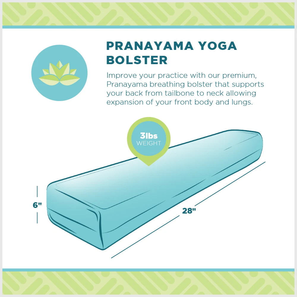 Pranayama Yoga Bolster - Studio Grade Restorative Yoga Pillow for Yin Practice