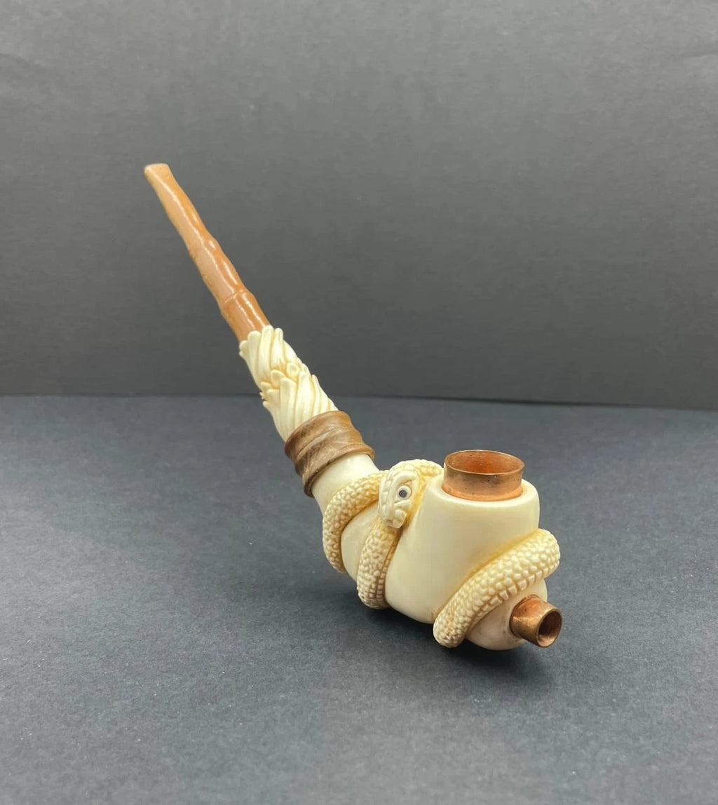 Snake Ritual Tool – Shamanic Ceremonial Sculpture, Tribal Serpent Decor