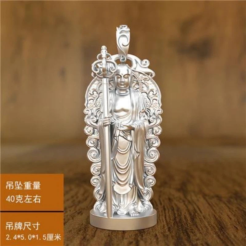 Ksitigarbha Pendant Buddha Amulet Feng Shui Statue for Worship