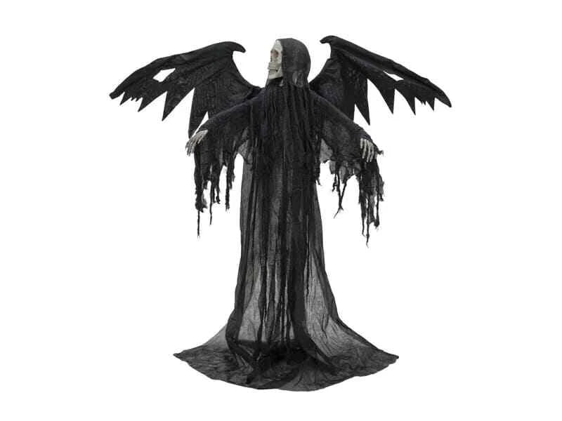 EUROPALMS Halloween Schwarzer Engel, 175x100x66cm - Animierte Figur mit Licht- u