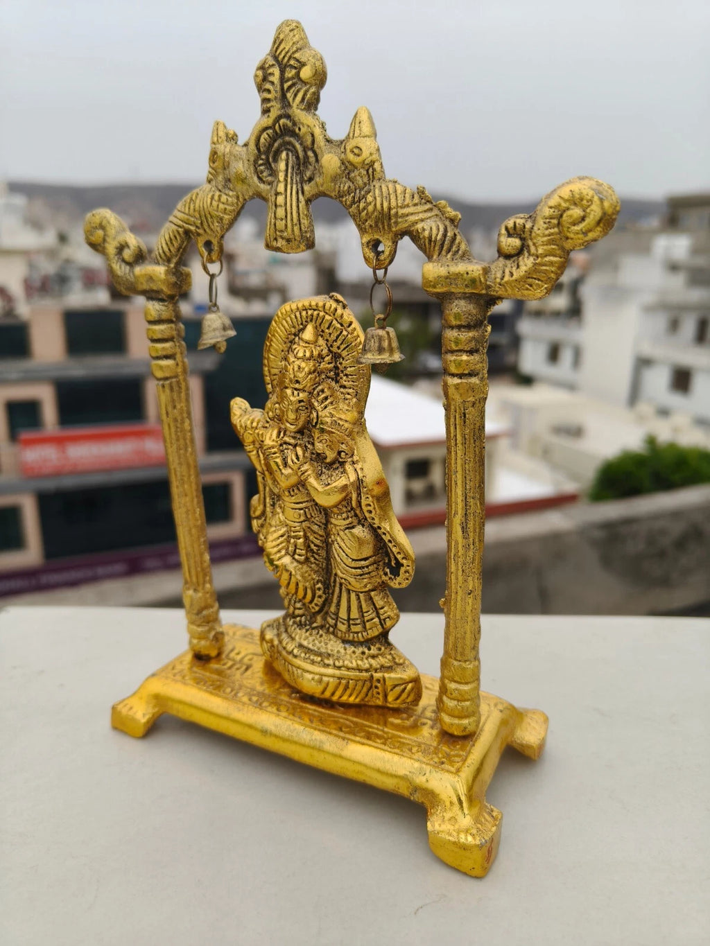 Lord Krishna Statue, Metal Radha Krishna Statue, Handmade Statue for Gift