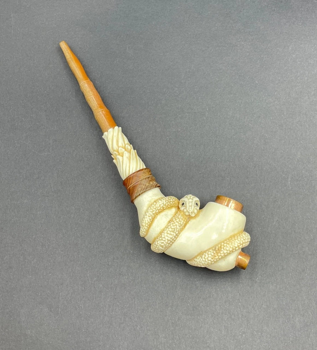 Snake Ritual Tool – Shamanic Ceremonial Sculpture, Tribal Serpent Decor