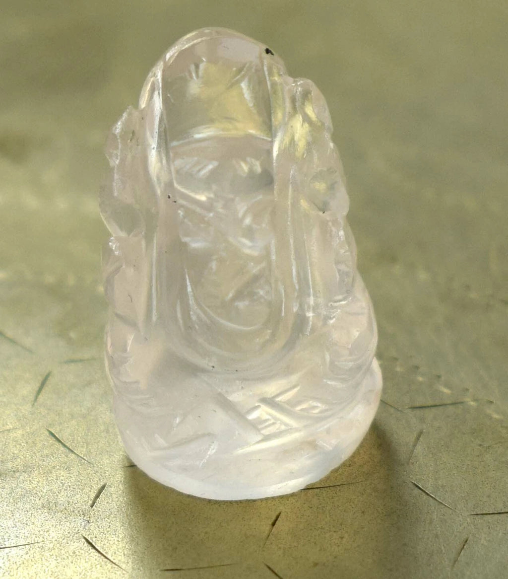 Natürliche 40 Ct Lord Ganesha Rosa Quarz Spirituelle Figur AD68