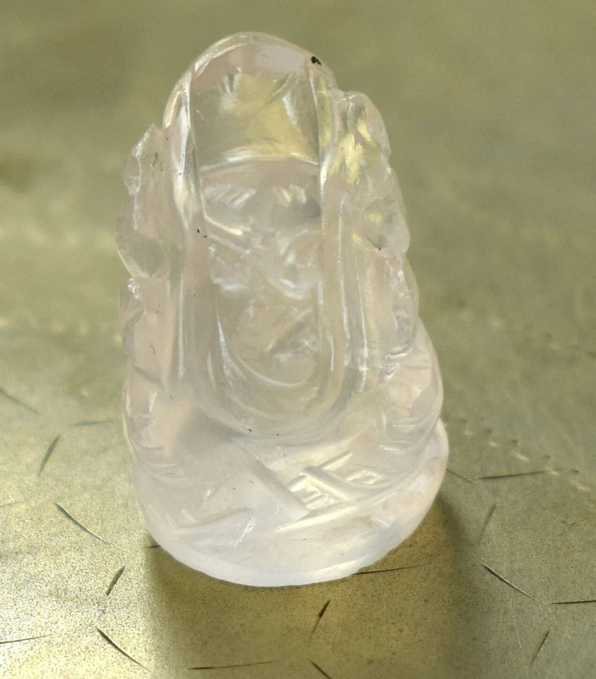 Natürliche 40 Ct Lord Ganesha Rosa Quarz Spirituelle Figur AD68