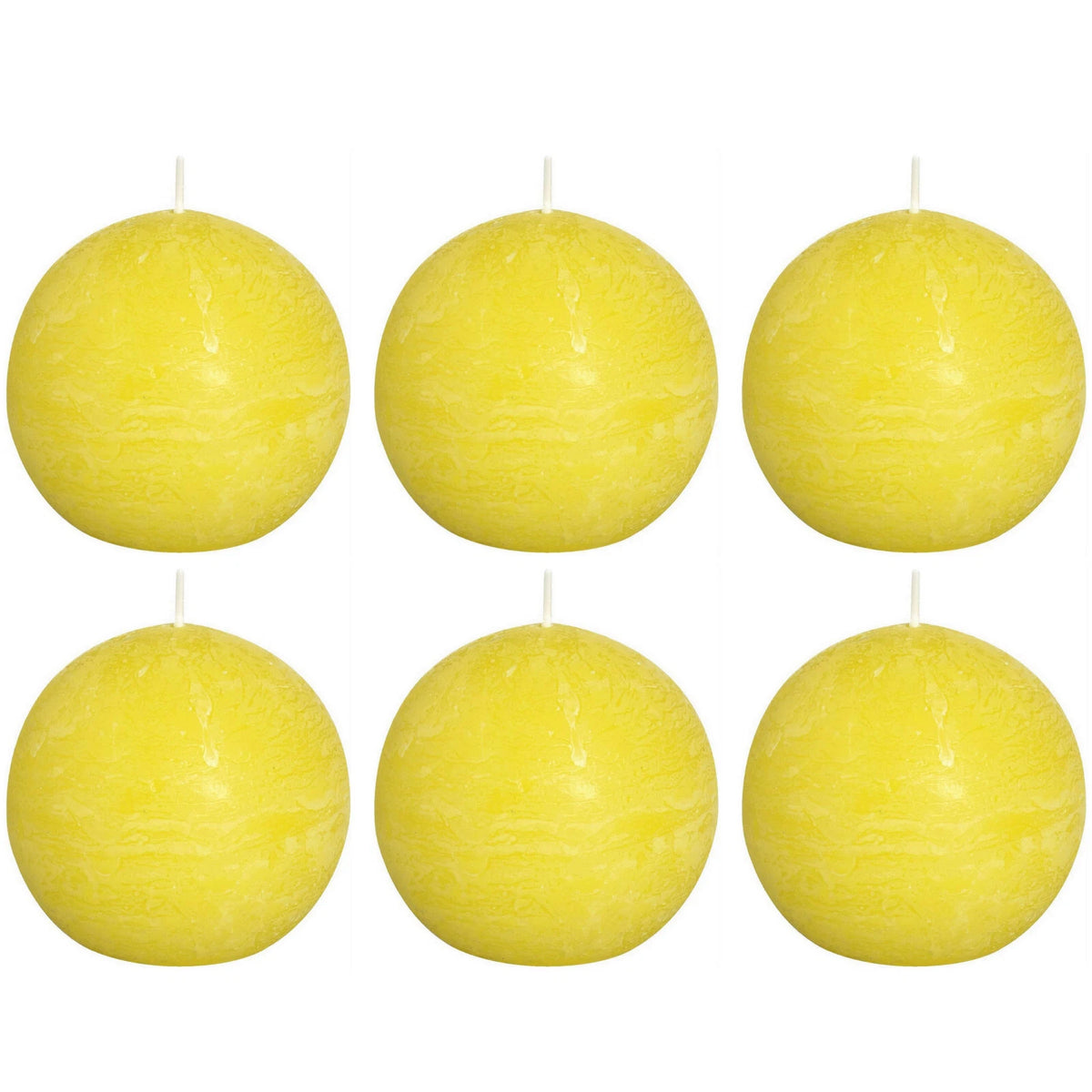 6 Stück Bolsius Rustik Kugelkerzen 80mm durchgefärbt Rustic Ballkerzen