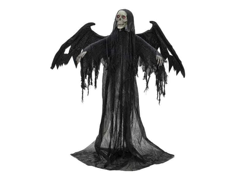 EUROPALMS Halloween Schwarzer Engel, 175x100x66cm - Animierte Figur mit Licht- u