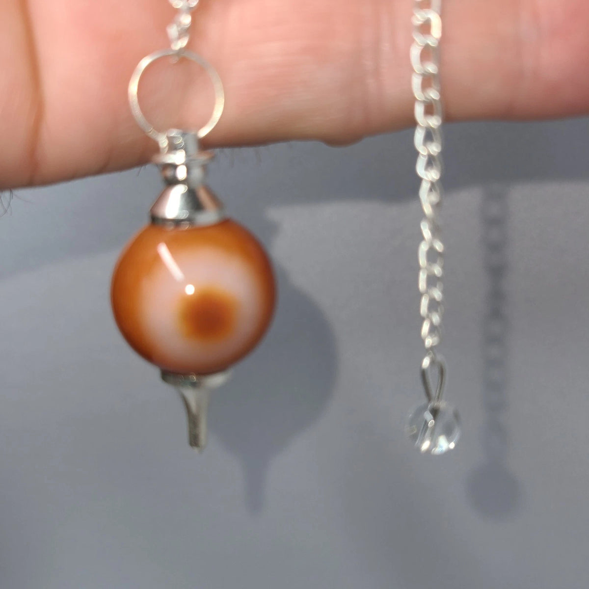 Carnelian Sephoroton Ball Sphere Crystal Dowsing Pendulum Divination Tool