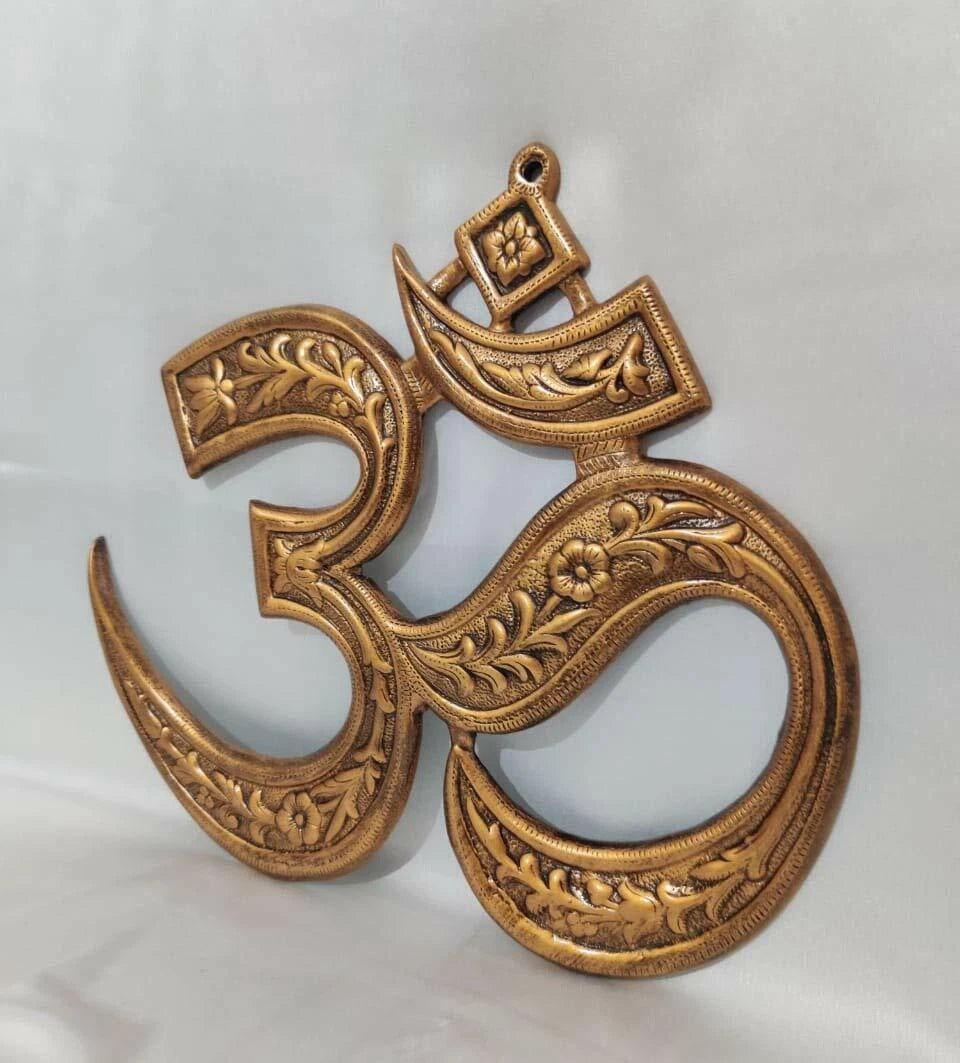 Metal Religious OM Symbol for Religious Sculptor Puja Wall Décor Wall Hanging