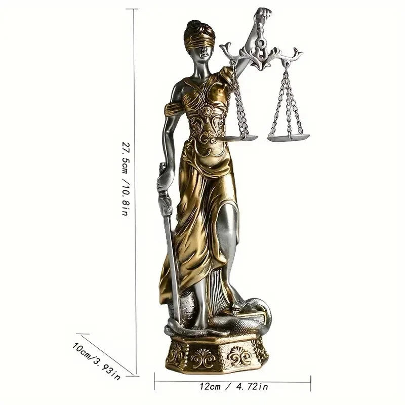 Griechische Figur der Justitia römische Göttin der Gerechtigkeit Anwalt Statue