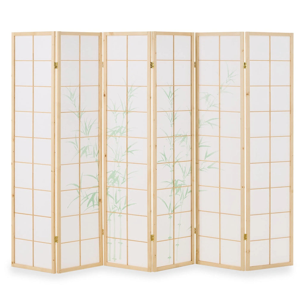 Raumteiler Trennwand Paravent Holz Massiv Sichtschutz Shoji Bambus Homestyle4u
