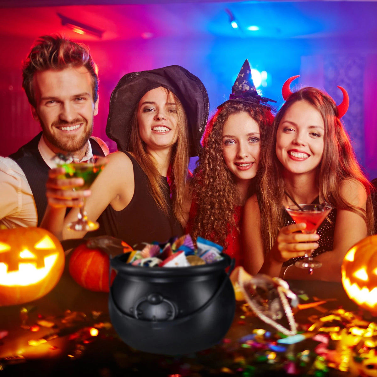 Hexenkessel Halloween-Eime<wbr/>r Zauberkessel Deko-Kessel 100 g 2 Stück 2er Set