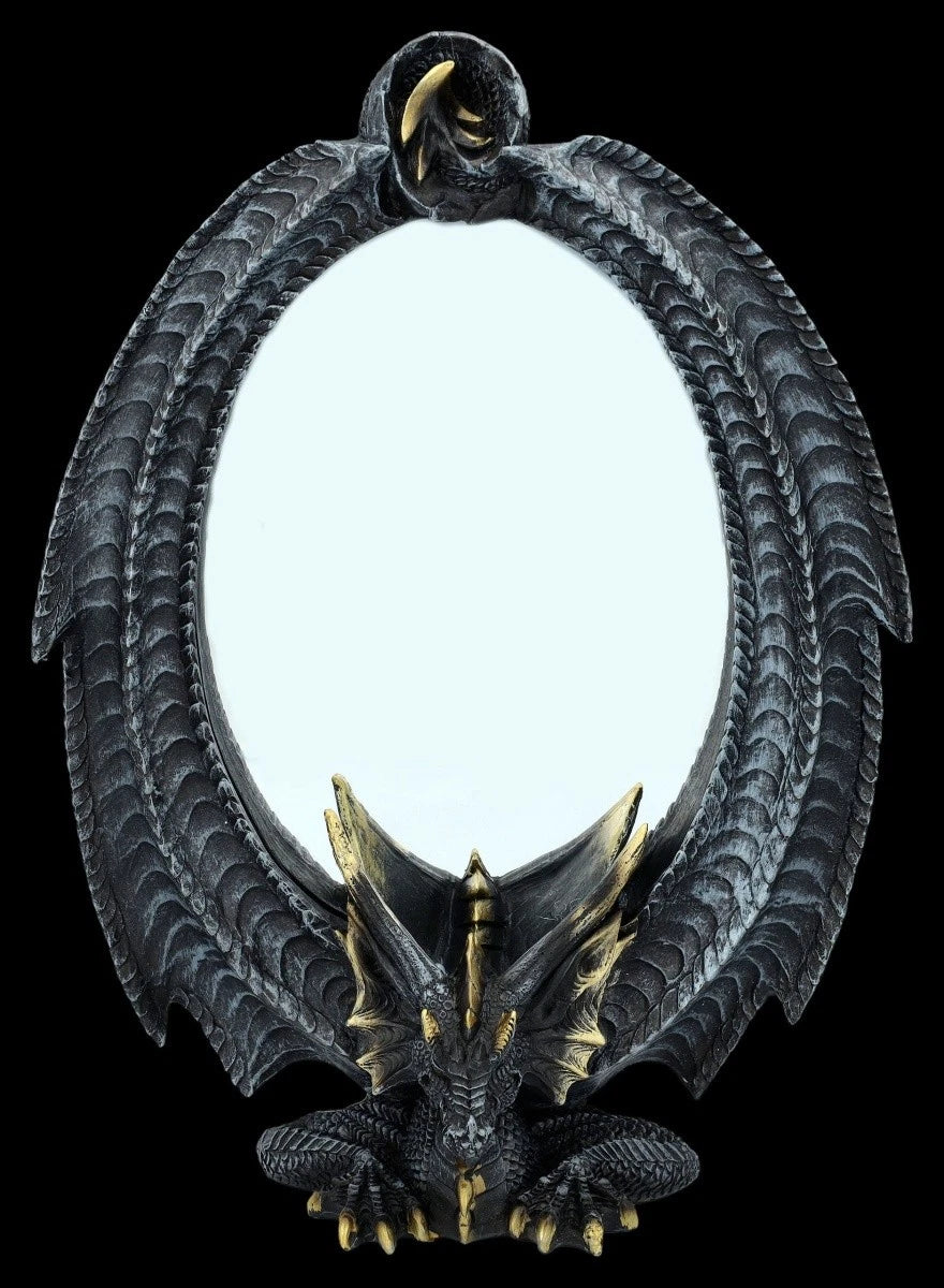 Gothic Spiegel mit Drachen – Magische Deko Geschenkidee Fantasy Altar