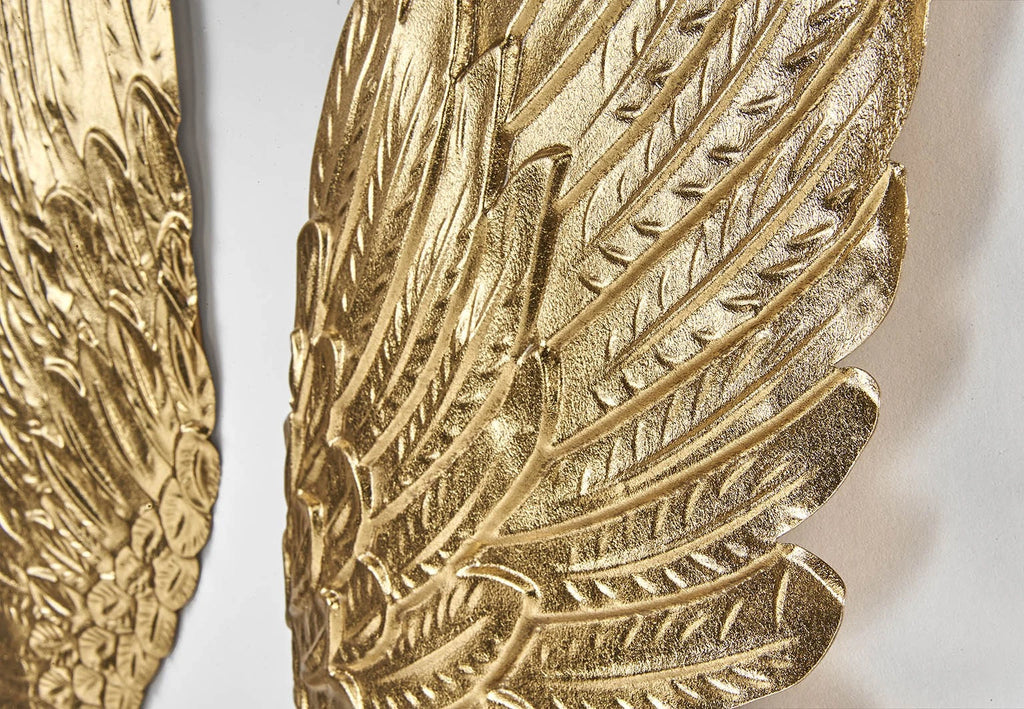 Engelsflügel Dekoflügel Wandflügel Wanddekoration ANGELO aus Metall goldfarben