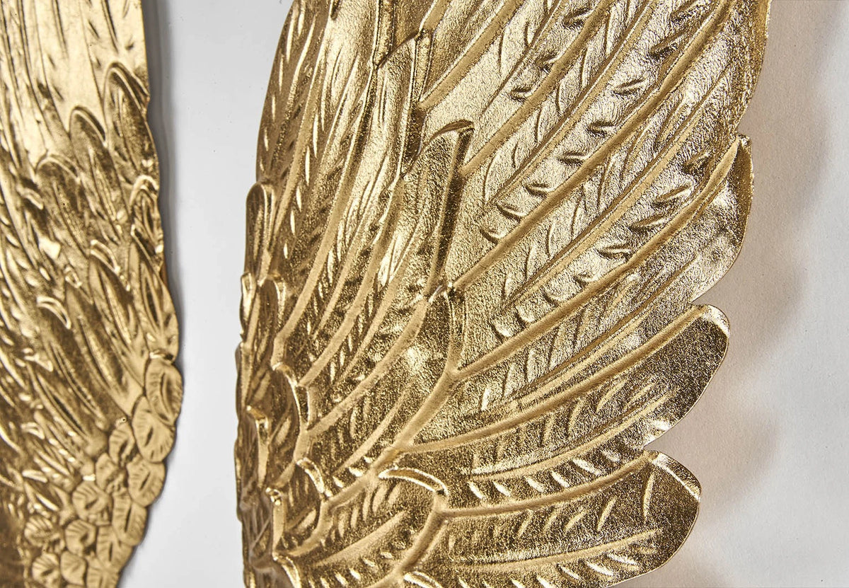Engelsflügel Dekoflügel Wandflügel Wanddekoration ANGELO aus Metall goldfarben