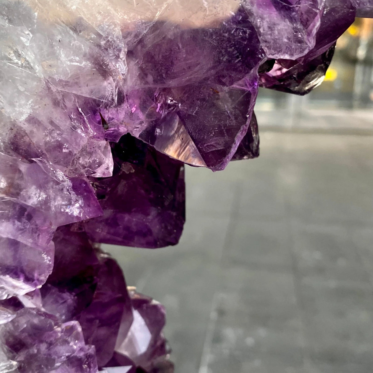 23.01LB Natural amethyst hole quartz cluster crystal Coarse slice pecimen