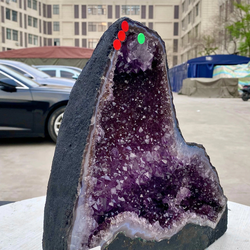 23LB Natural Amethyst Geode Quartz Crystal Cluster Cathedral Energy healing