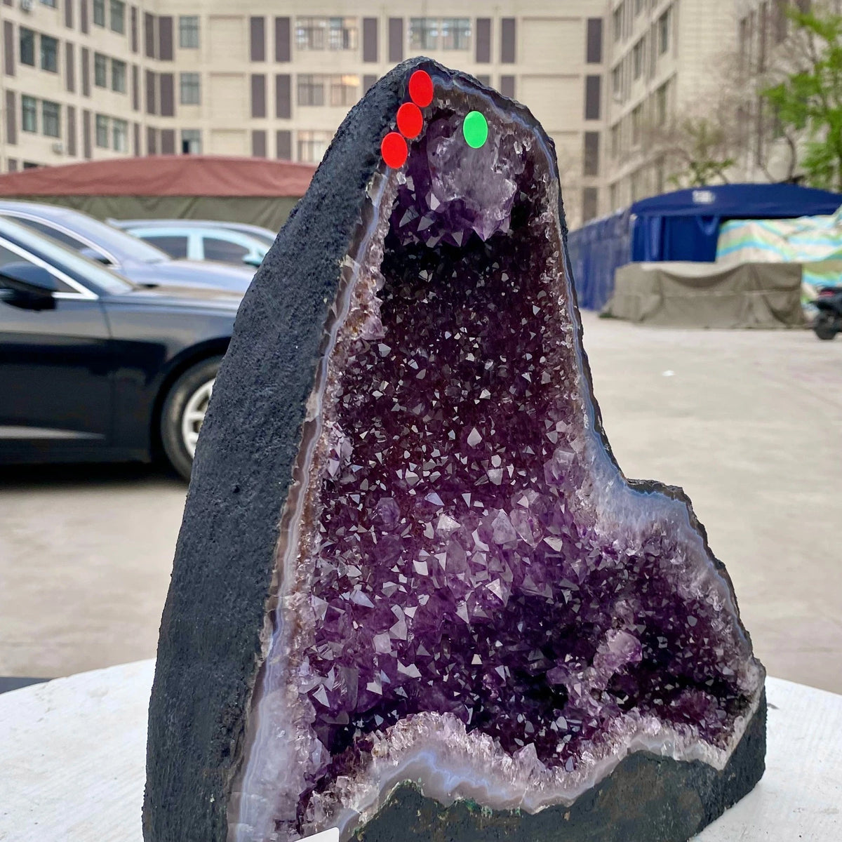 23LB Natural Amethyst Geode Quartz Crystal Cluster Cathedral Energy healing