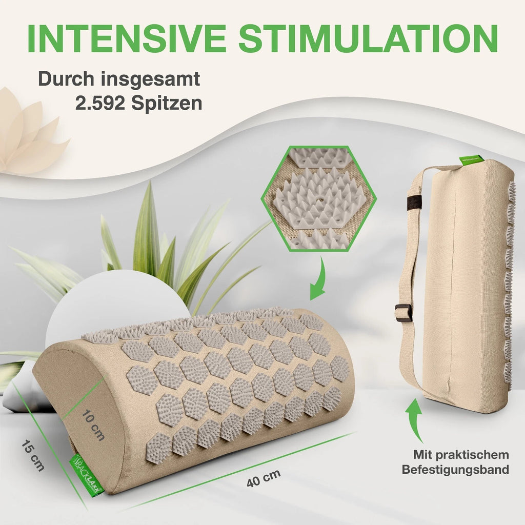 BACKLAxx ® Akupressur Nackenrolle - 2592 Spitzen - mit Befestigungsba<wbr/>nd