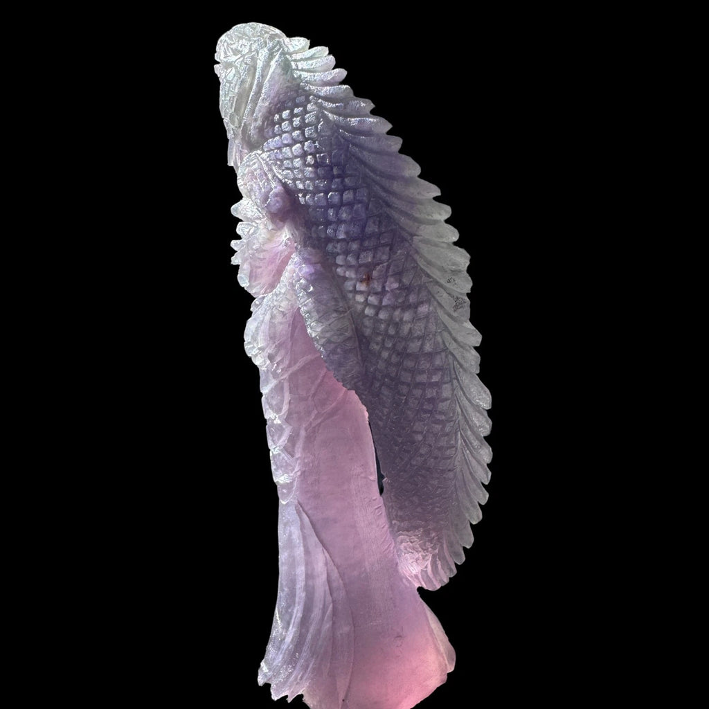 577gHand Carved Fluorite Lizard Sculpture Psychic Protection Aura Cleansing gift