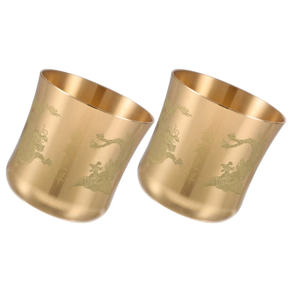 2 Pcs Teetasse Aus Messing Schrein-Opfers<wbr/>chalen Buddha-Altarsc<wbr/>halen