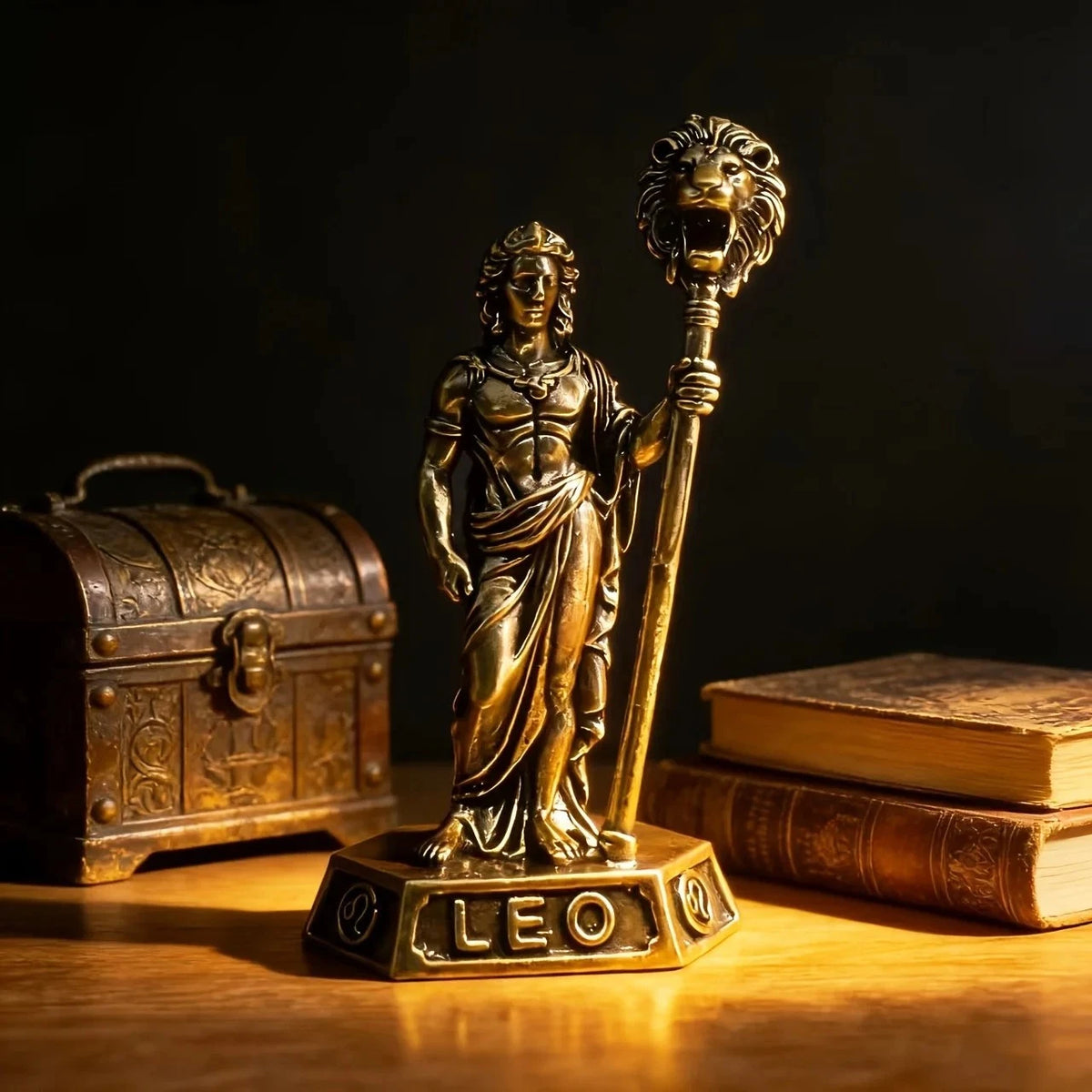 Brass Zodiac Sign Figurine Vintage Constellation Statue Home Office Decor