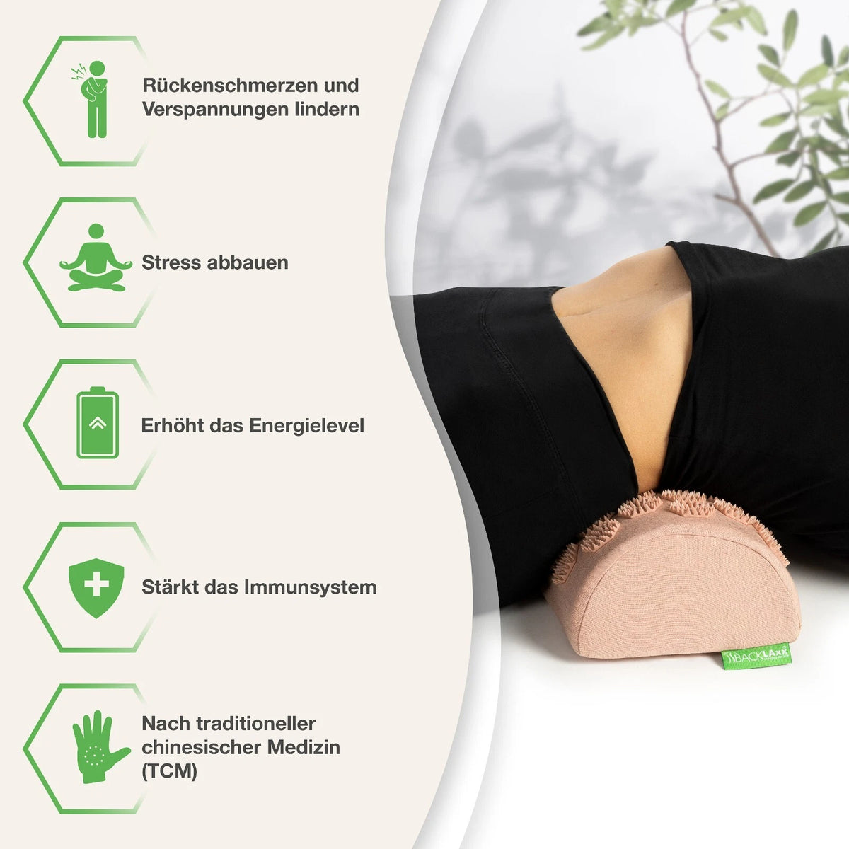 BACKLAxx ® Akupressur Nackenrolle - 2592 Spitzen - mit Befestigungsba<wbr/>nd