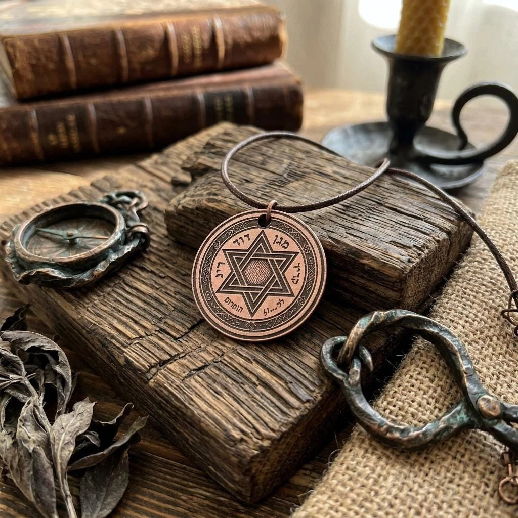 Pure Copper Spiritual Seal of Solomon Necklace - Handmade Boho Gift