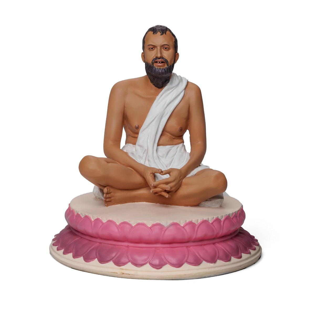 Minicreature White Sri Ramakrishna Realistic Color Spiritual Statue 10 Inch