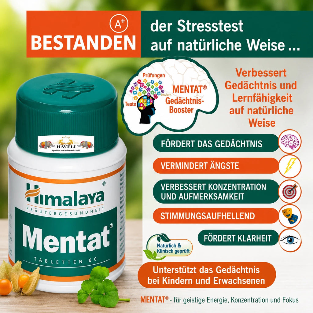 Himalaya Mentat 90 Tabletten – Original Ayurveda für Gedächtnis &amp; Konzentration