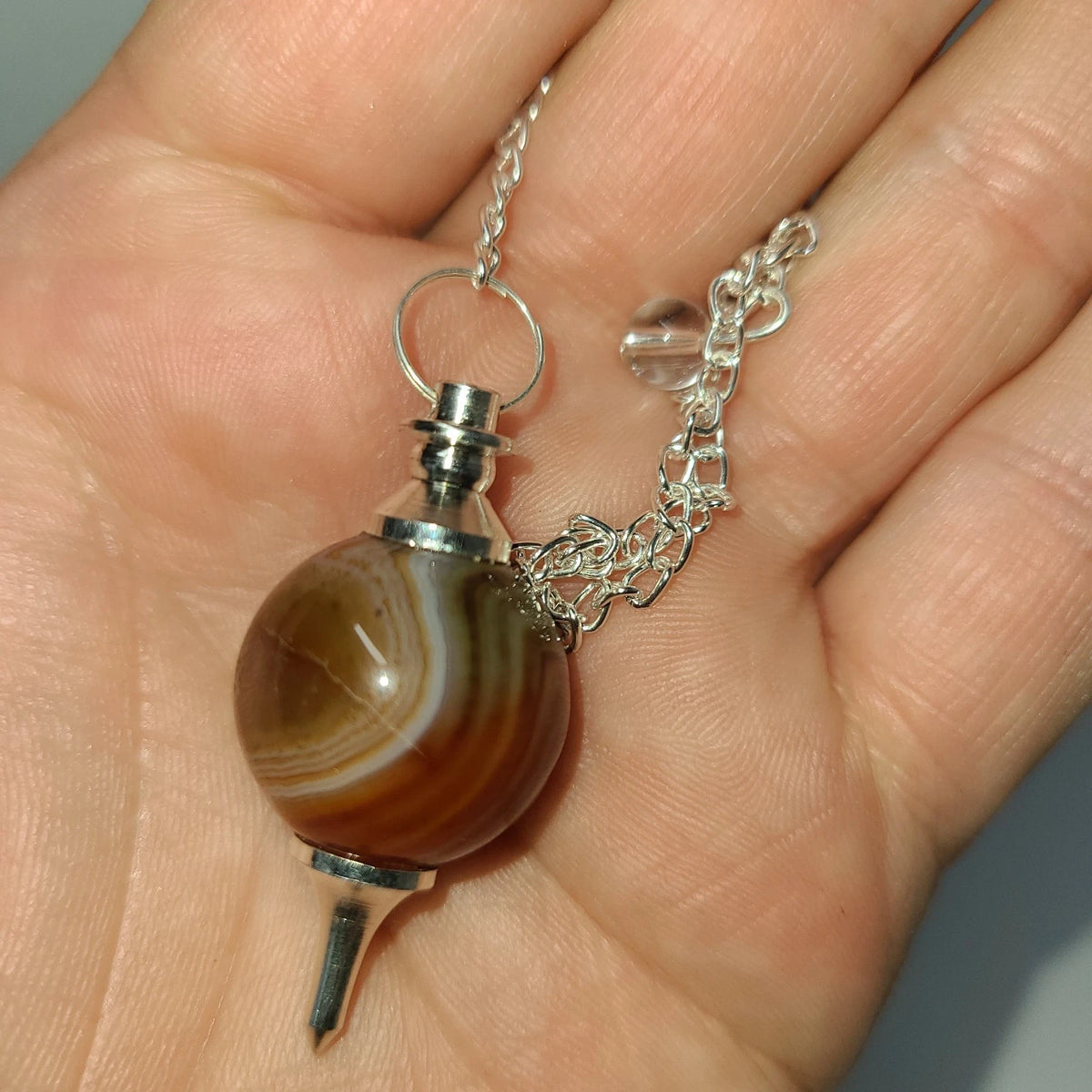 Carnelian Sephoroton Ball Sphere Crystal Dowsing Pendulum Divination Tool