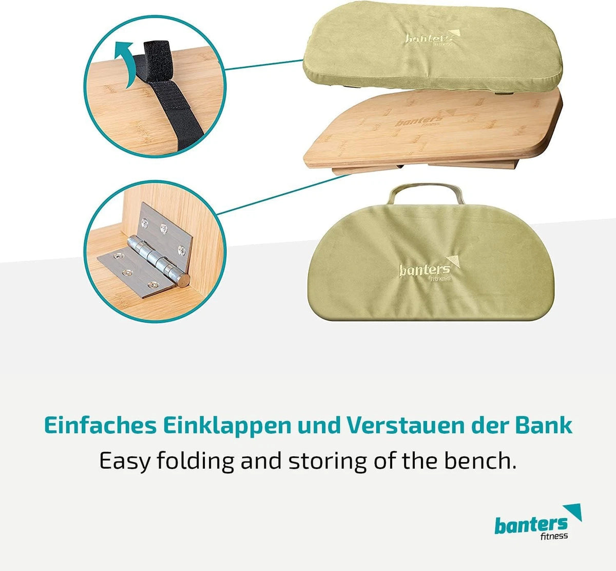 Banters Meditationsban<wbr/>k aus Bambus, klappbarer Meditationshoc<wbr/>ker mit Kissen