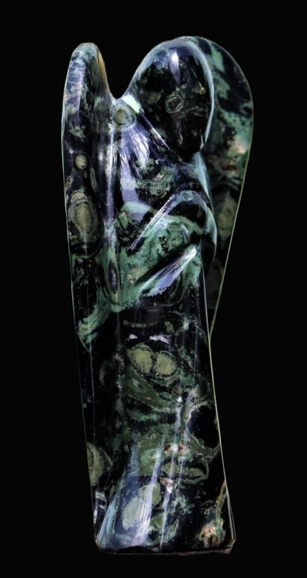100MM Kambaba-Jaspis Engel Natürliche Heilstein Figur Spirituelle Flügel