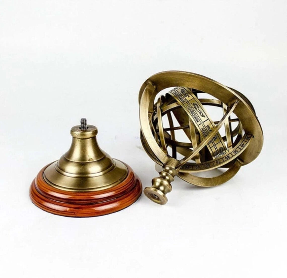 Messing Armillarkugel Astrolabium Tischkugel Astrologie drehbare Schilder Dekor