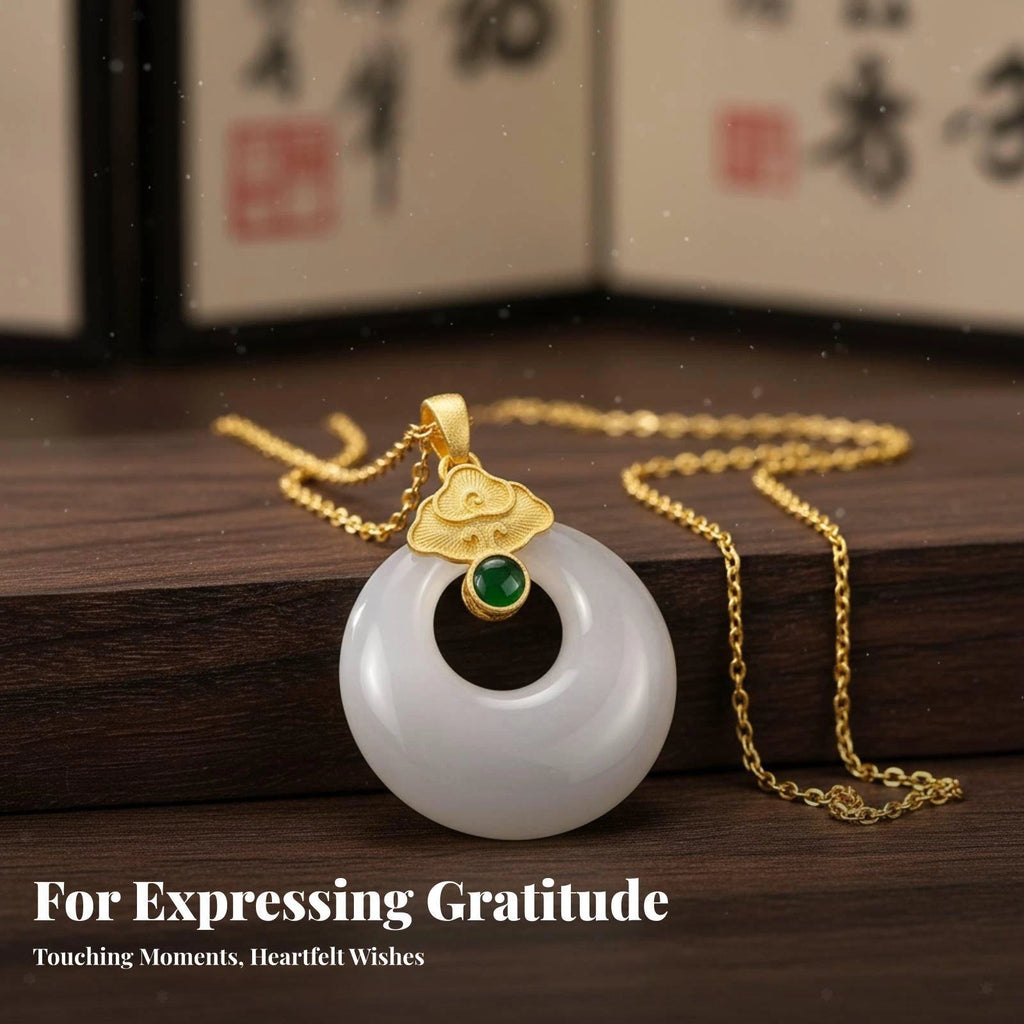 Donut Anhänger Jade Talisman Wellness zum Verschenken