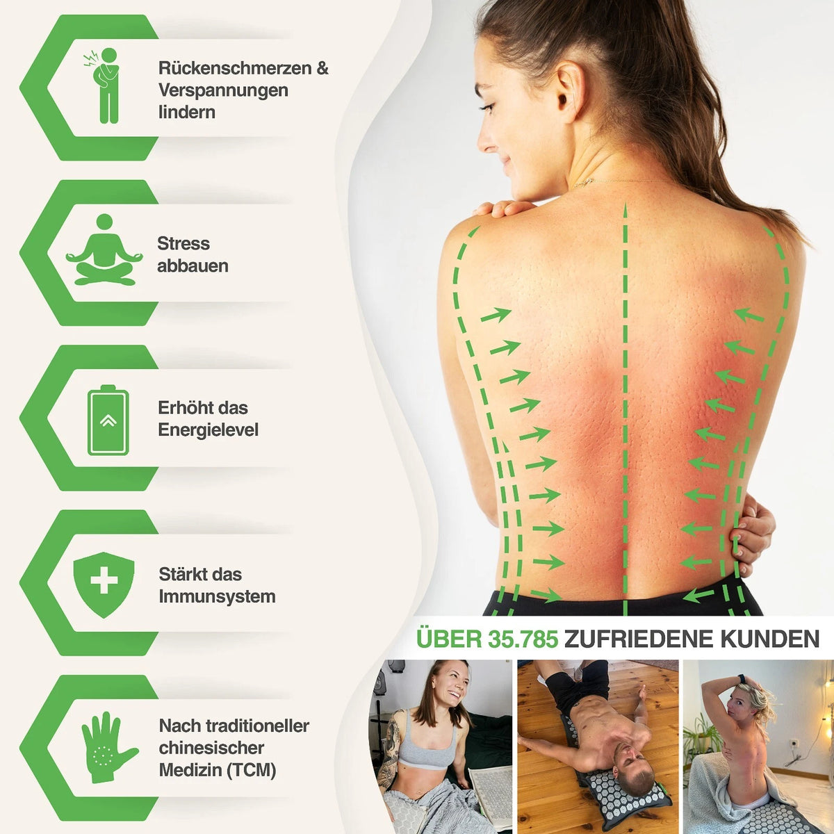 BACKLAxx® Akupressurmatt<wbr/>e XL Set mit Kissen Nadelmatte Massagematte Akupunktur