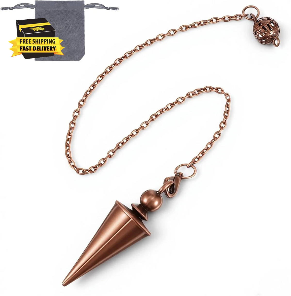 Copper Healing Pendulum Spiritual Divination Pendulum for Witchcraft Supplies, B
