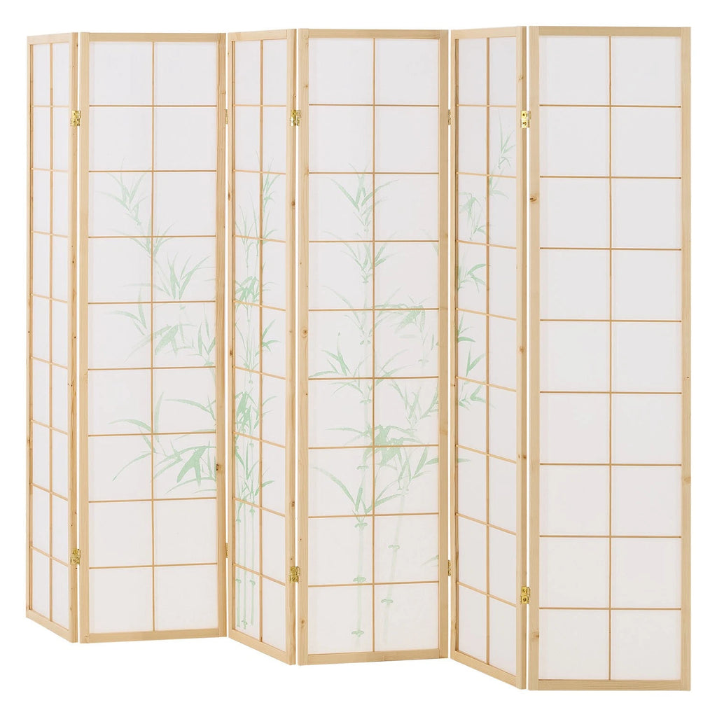 Raumteiler Trennwand Paravent Holz Massiv Sichtschutz Shoji Bambus Homestyle4u