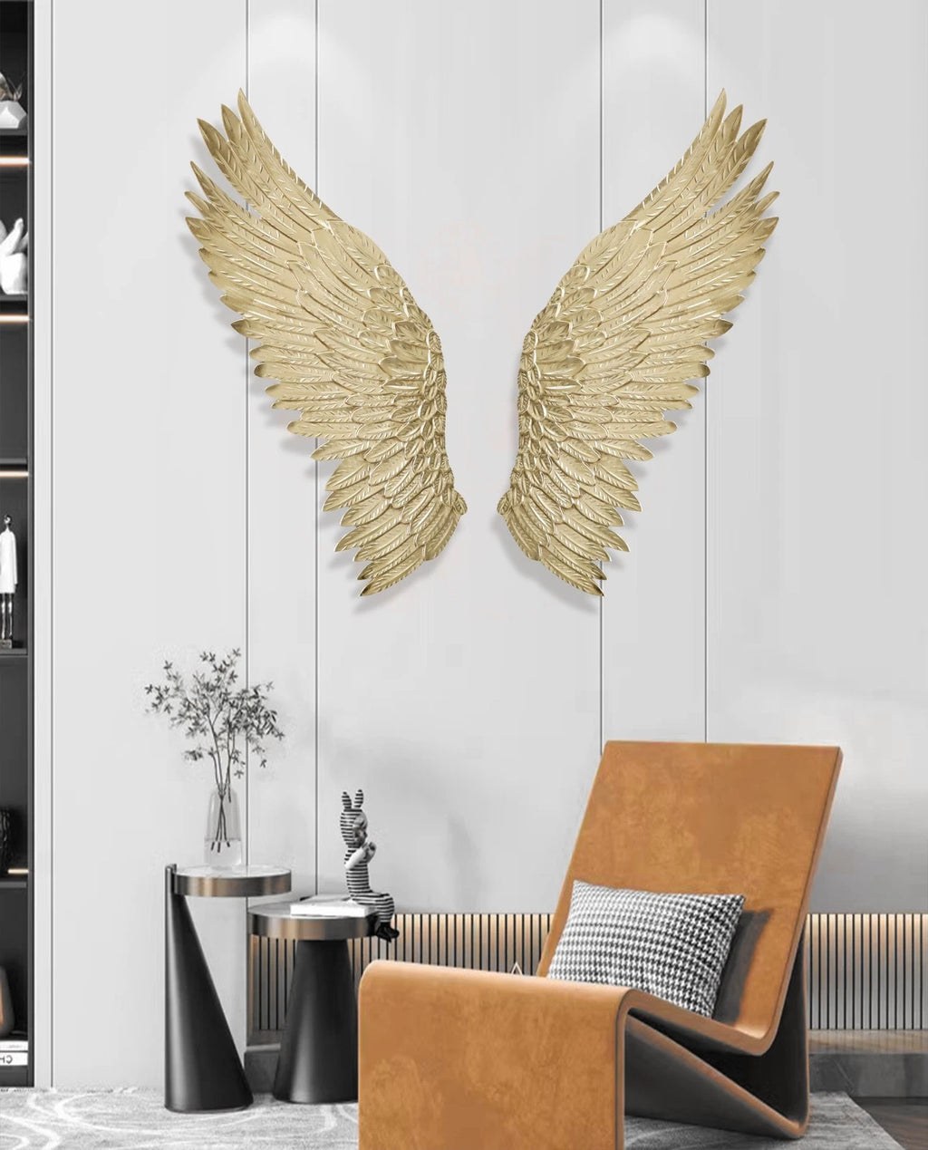 Engelsflügel Dekoflügel Wandflügel Wanddekoration ANGELO aus Metall goldfarben