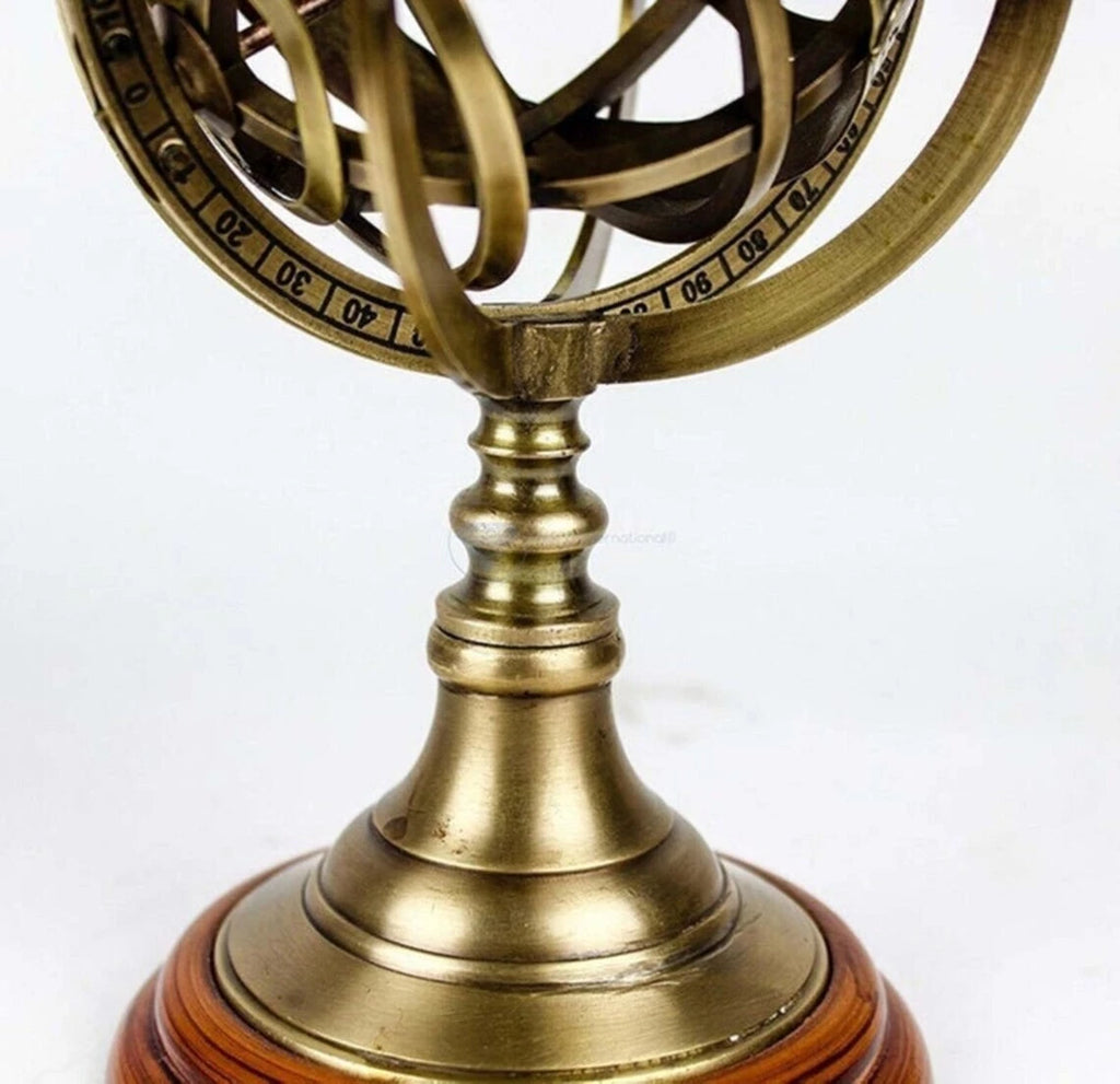 Messing Armillarkugel Astrolabium Tischkugel Astrologie drehbare Schilder Dekor