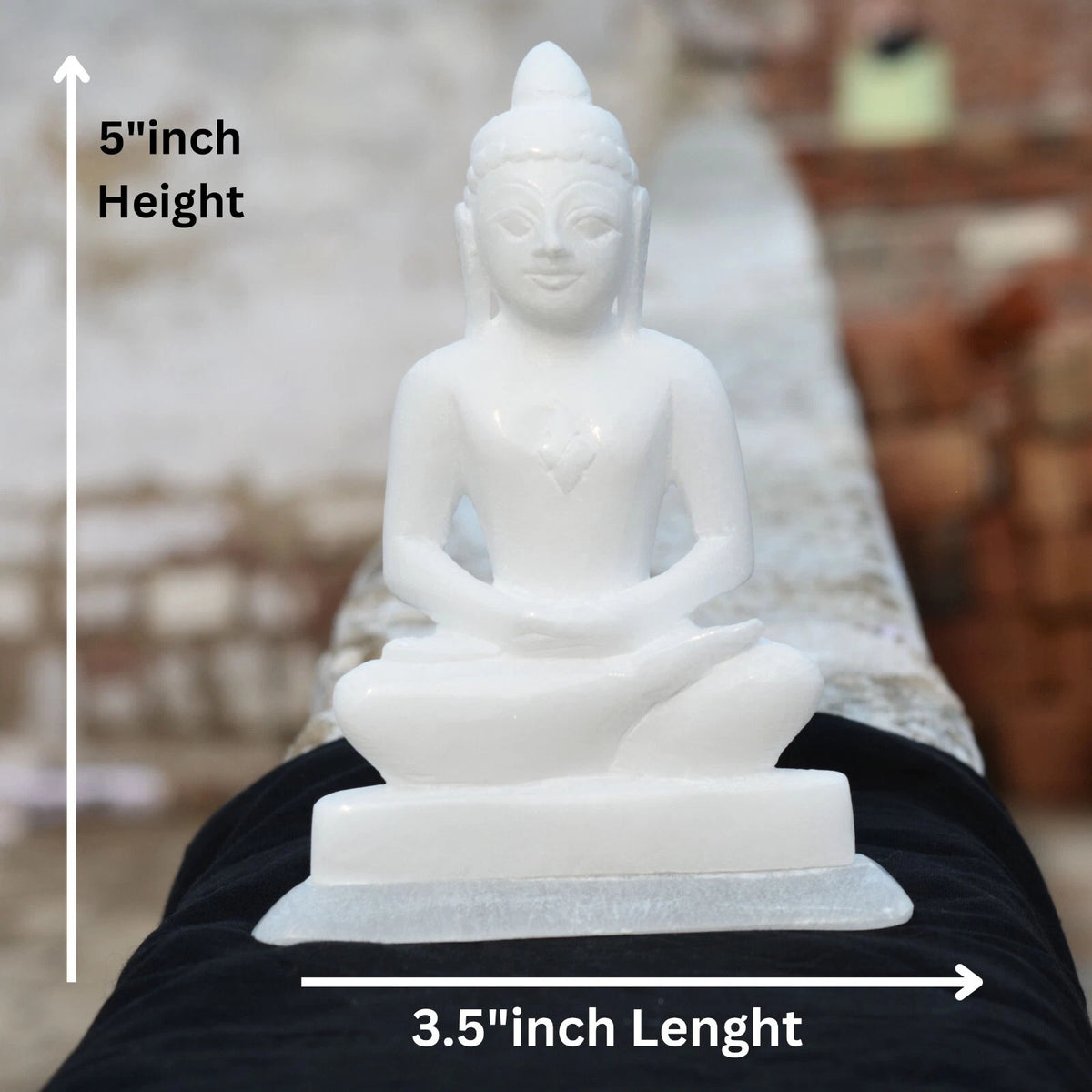 Marble Mahavir Swami Spiritual Statue Jain Temple Decor Meditation and Worship