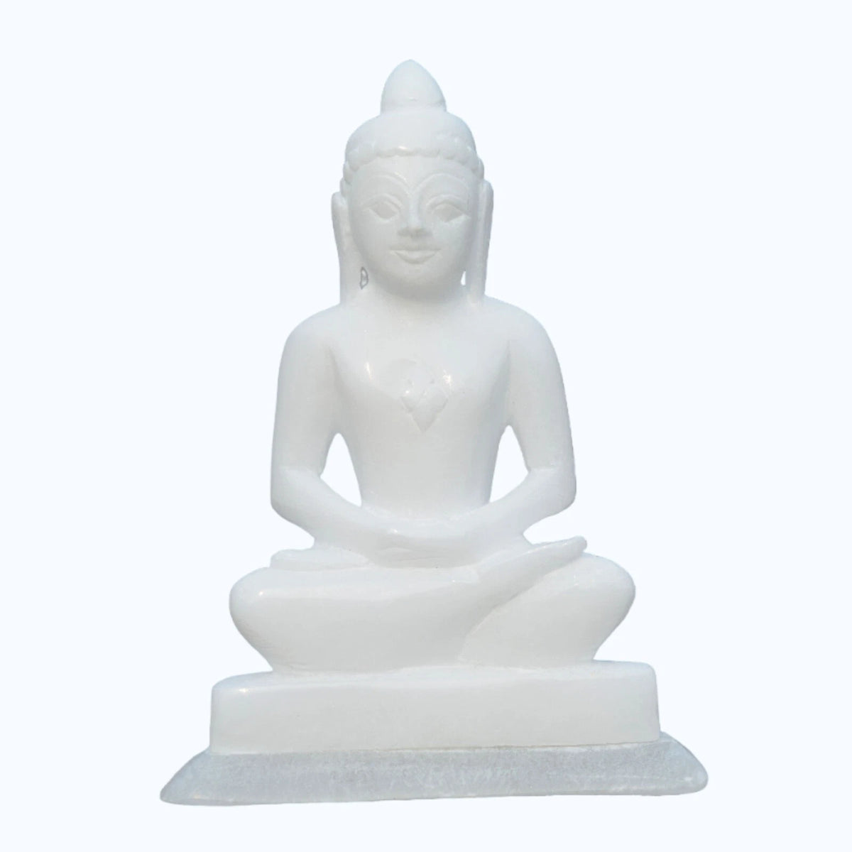 Marble Mahavir Swami Spiritual Statue Jain Temple Decor Meditation and Worship